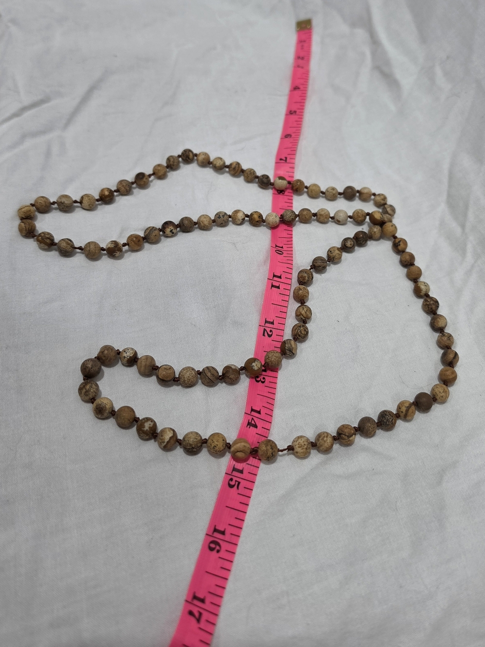 Natural Brown Stone Bead Necklace - Casual Women Jewelry